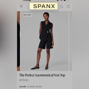 SPANX Classic Black Asymmetrical Vest Top